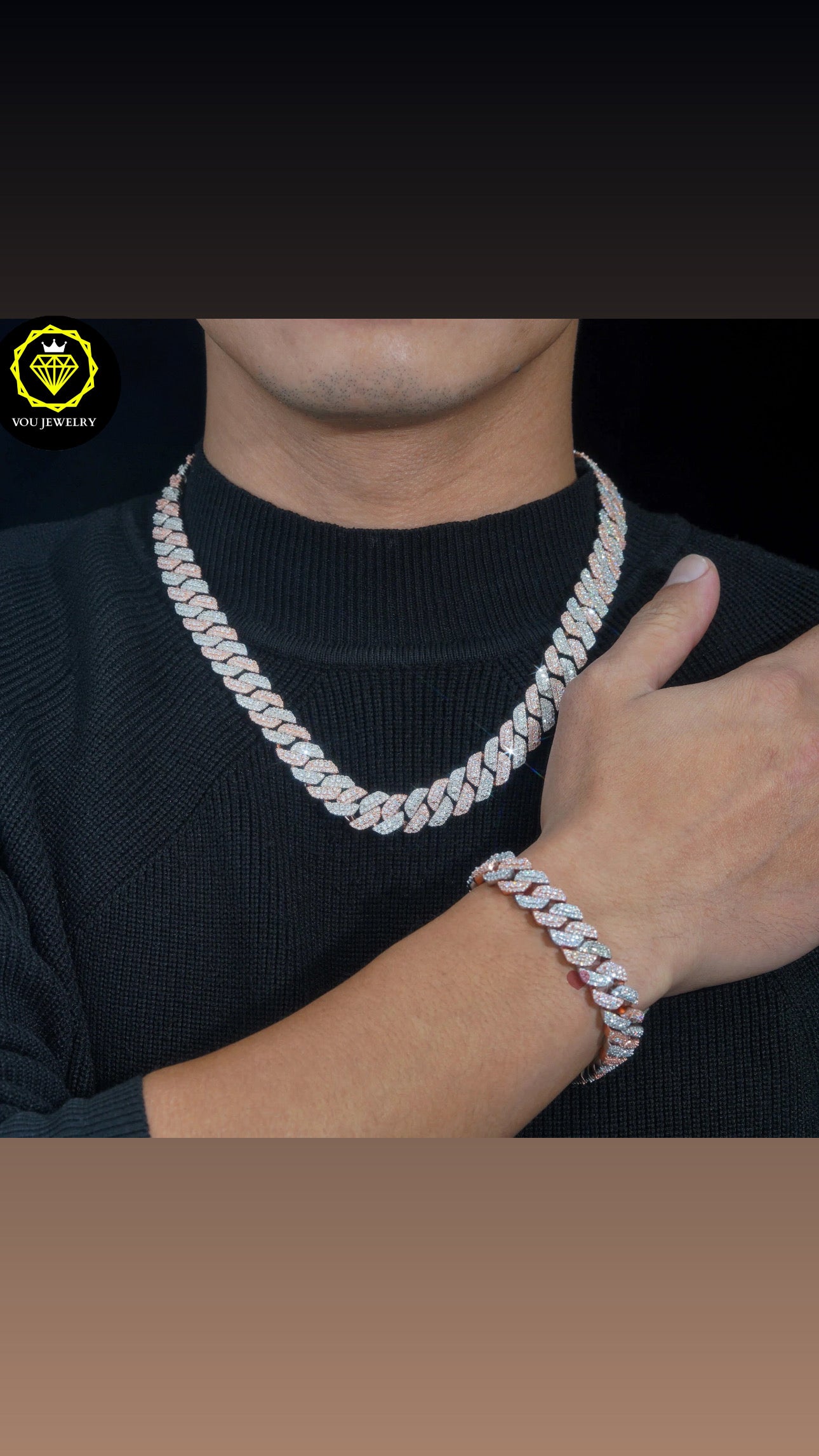 Two tones cuban link chain