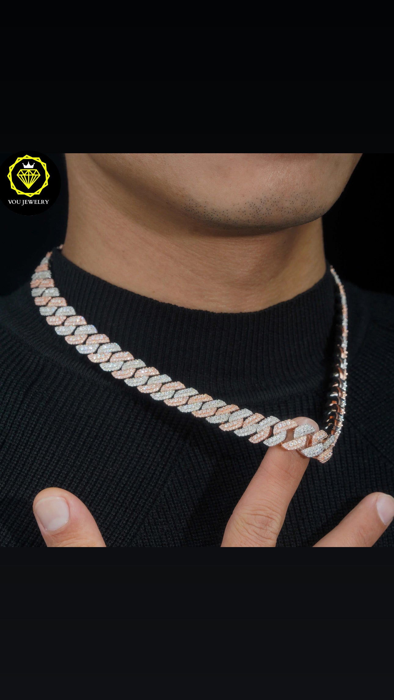 Two tones cuban link chain