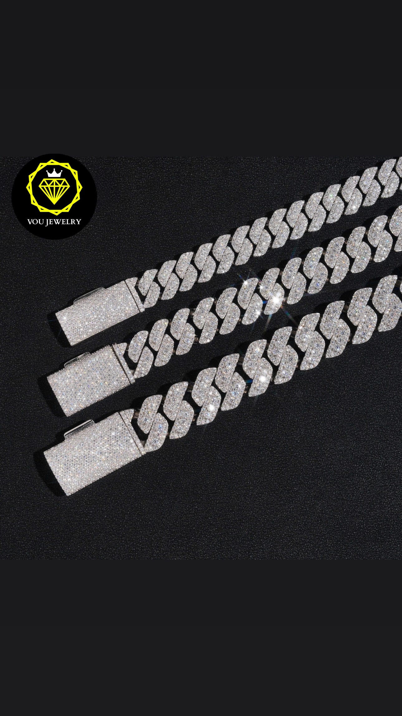 13mm cuban link chain iced out diamonds VVS