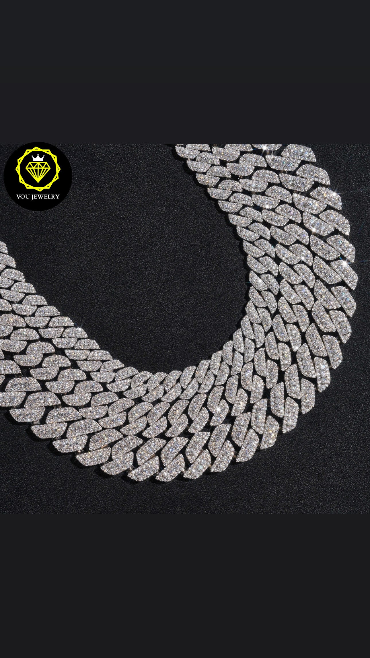 13mm cuban link chain iced out diamonds VVS